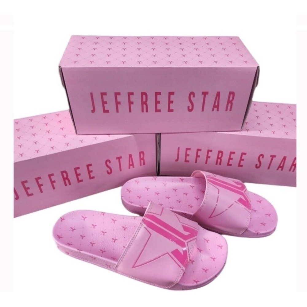 Jeffrey Star men pool side pink slides  size‎ 12